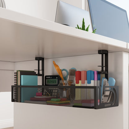 Under Desk Cable Management Tray - Cable Management Organizers Holder, Cable Management under Desk, No Drill to Desk Cable Raceway, under Desk Storage for Office, Kitchens, Home